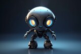 Fototapeta Kosmos - adorable dark bot on plain background. Generative AI