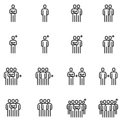 Wall Mural - People Icons Line Work Group Team Vector