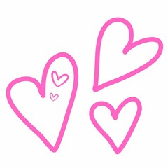 pink heart on white