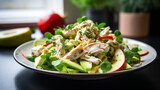 Fototapeta Tulipany - Avocado Apple and Chicken Salad Paleo and Keto Diet