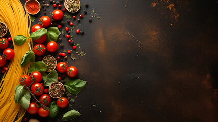 Art Italian homemade food background healthy food banner