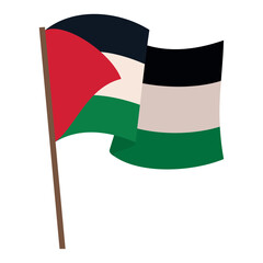 Poster - palestine flag waving in pole