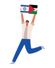 Sticker - israel and palestine running for the peace