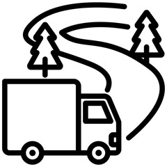 Sticker - Road Transport Outline Icon