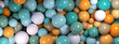abstract background with many colorful balls.