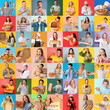 © Pixel-Shot - Collage of different people with delicious pizzas on color background