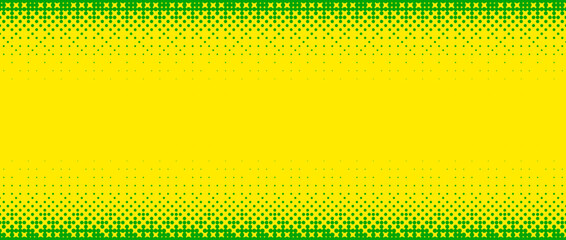 Poster - Pixelated bitmap gradient texture. Yellow and green dither pattern background. Abstract glitchy edge pattern. 8 bit video game screen wallpaper. Colorful pixel art retro illustration. Vector backdrop
