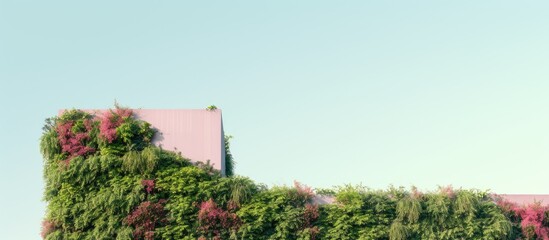 Sticker - Urban building with a green vertical garden at a department store providing a simple and evergreen design in the city s outdoor green zone