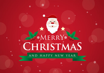 Wall Mural - Vector hand drawn christmas background with santa claus