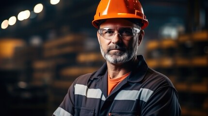 Aufkleber - Professional industrial engineer wearing uniform working in a steel factory.