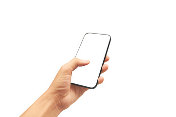 Hand holding smartphone device  touching screen