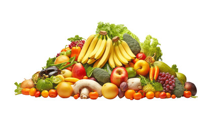 Wall Mural - fruits and vegetables isolated on transparent background cutout