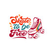 Retro Roller Skates Logo Design
