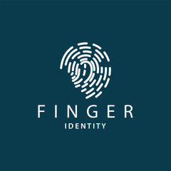 Wall Mural - Premium Fingerprint Logo, Human Identity Design Simple Line Model Template Illustration