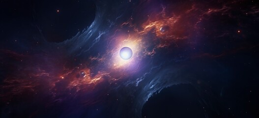 Wall Mural - A mesmerizing cosmic galaxy in the vastness of space, depicted in animated illustrations
