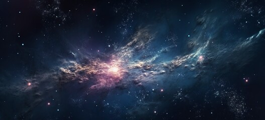 Wall Mural - A mesmerizing cosmic galaxy in the vastness of space, depicted in animated illustrations