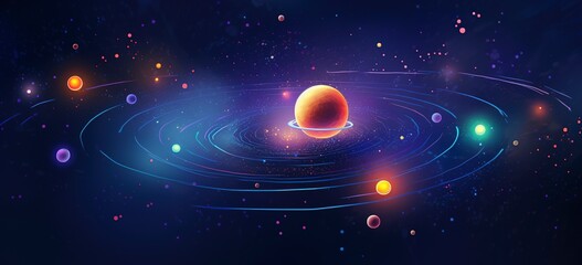 Wall Mural - A mesmerizing cosmic galaxy in the vastness of space, depicted in animated illustrations