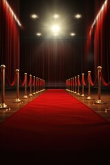 Wall Mural - Long red carpet between rope barriers