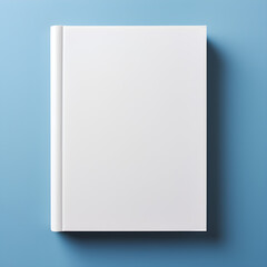 mock up of blank white book on a blue background