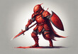 Chivalrous Knight Ready for Combat, 
Armored Knight Holding Sword and Shield, 
Heroic Knight in Action