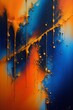 artist kes richardson, blue, orange, gold, mixed media, wet acrylic, visible