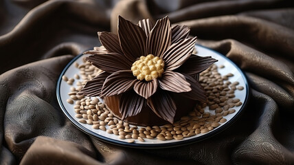 Wall Mural - Tasty homemade chocolate truffle cakes with coffee. Generative Ai