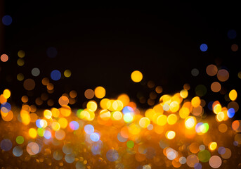 Wall Mural - abstract background with bokeh defocused lights and stars.