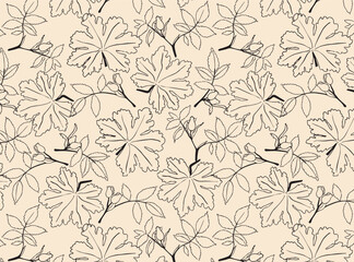 Naklejka na meble Vintage pattern with plants, herbs and flowers. Flower background for flower shop with label designs and for cosmetics packaging
