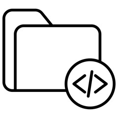 Outline Folder Coding icon