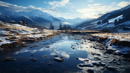 Poster - Bettina Werner Salt landscape winter carpathian mountains