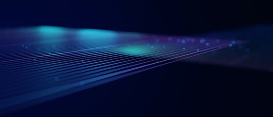 Poster - Abstract futuristic - technology with polygonal shapes on dark blue background. Design digital technology concept. 3d illustration.