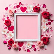 pink rose frame