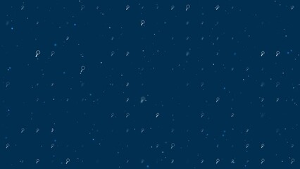 Poster - Template animation of evenly spaced magnifier symbols of different sizes and opacity. Animation of transparency and size. Seamless looped 4k animation on dark blue background with stars