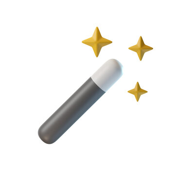 Magic wand 3d icon illustration