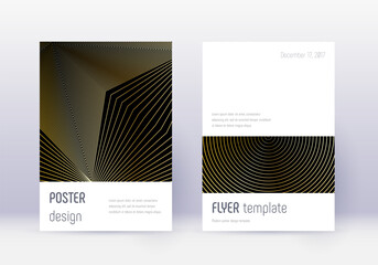 Sticker - Minimalistic cover design template set. Gold abstr