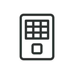 Poster - Door access control keypad isolated icon, smart door keypad vector icon with editable stroke