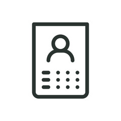 Poster - Access control keypad isolated icon, face recognition panel vector icon with editable stroke