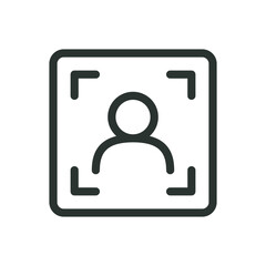 Poster - Face ID isolated icon, facial recognition system vector icon with editable stroke