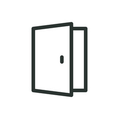 Sticker - Opened door isolated icon, door open vector icon with editable stroke