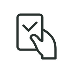 Poster - RFID ID card isolated icon, smart card identification vector icon with editable stroke
