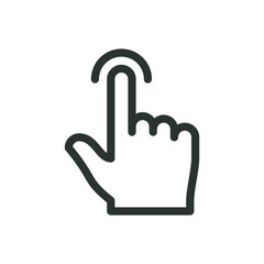 Poster - Hand touch isolated icon, click finger vector icon with editable stroke