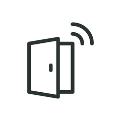 Poster - Smart door isolated icon, remote access control system vector icon with editable stroke