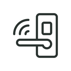 Poster - Biometric door lock isolated icon, electronic lock vector icon with editable stroke