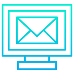 Sticker - Outline Gradient  Email Monitor icon