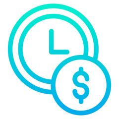 Poster - Outline Gradient Dollar Clock icon