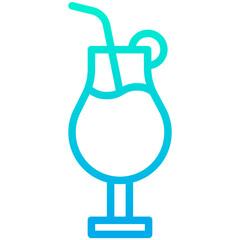 Wall Mural - Outline Gradient Cocktail icon