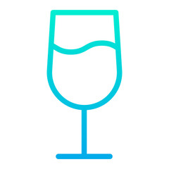 Poster - Outline Gradient Wine glass icon