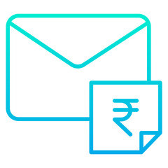 Sticker - Outline Gradient Rupees Message icon