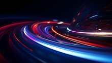 Energy Light Lines Flow, Concept Of Leading In Business, Hi Tech Products, Warp Speed Wormhole Science Vector Design. Horizontal Speed Lines Background