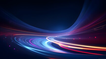 Wall Mural - Energy Light Lines Flow, Concept of leading in business, Hi tech products, warp speed wormhole science vector design. Horizontal speed lines background